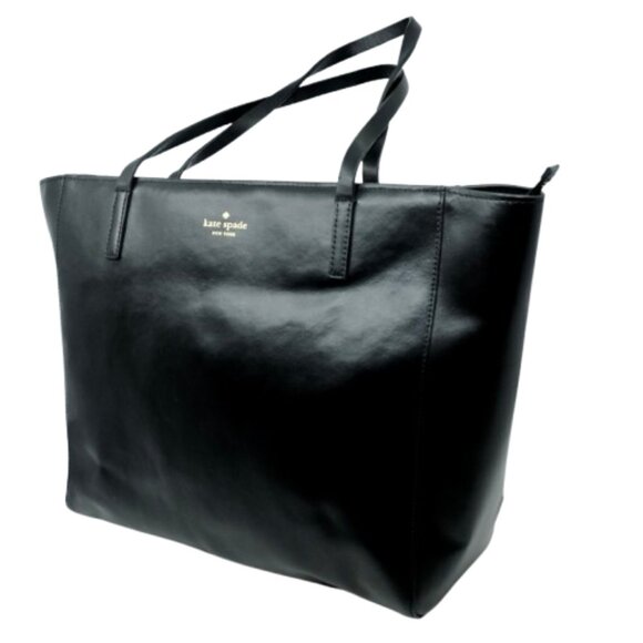KATE SPADE~White Street Violeta~EXTRA LARGE BLACK LEATHER TOTE SHOULDER BAG - Picture 2 of 5